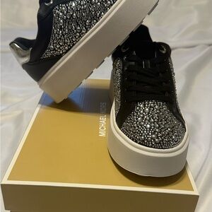 Michael Kors Black and Silver Studded Sneakers